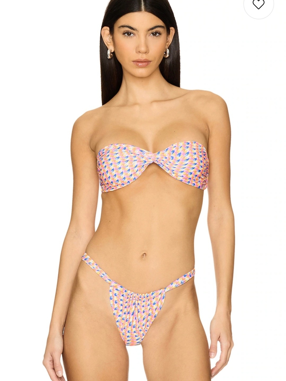 Kulani Kinis Strapless Twist Bikini Set in Pink Multi